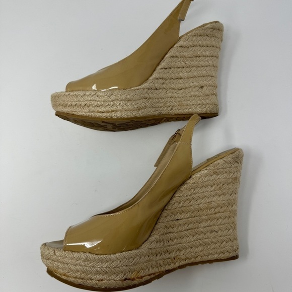 Jimmy Choo Nude Tan Espadrille Wedges - Picture 4 of 9